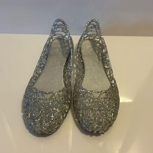 Wild Diva Lounge - Jelly Silver Flat Sandals
